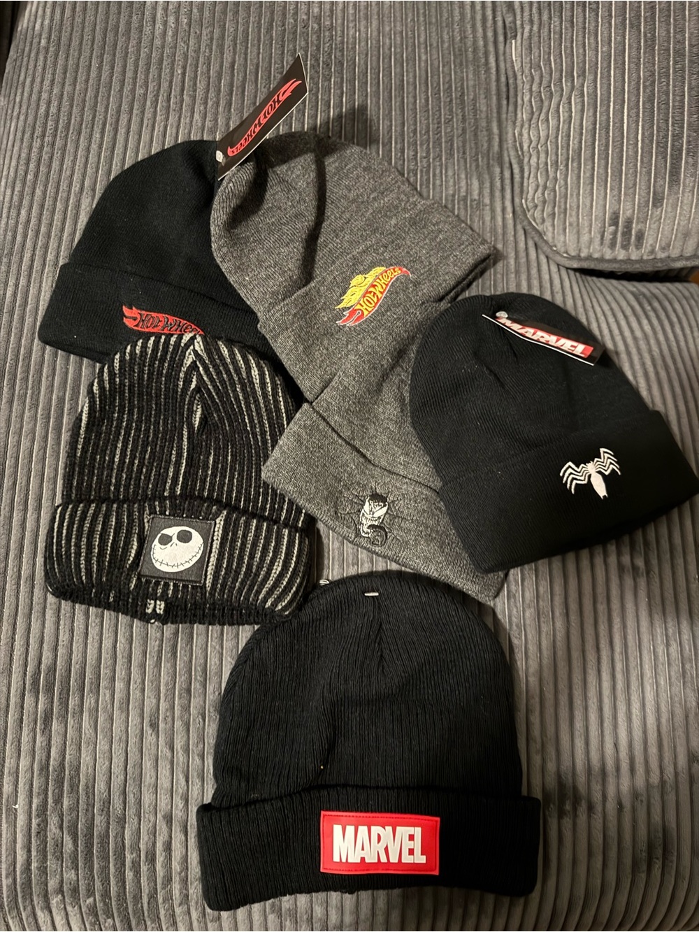 Bulk hats brand new one size marvel , hot wheels , spider man
